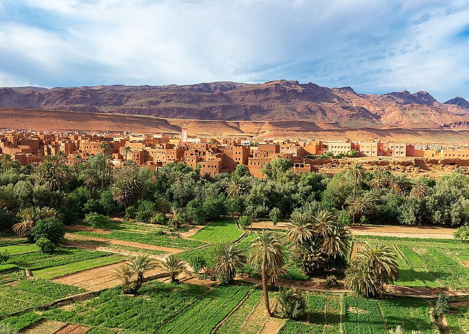 View of a Moroccan village and its surroundings