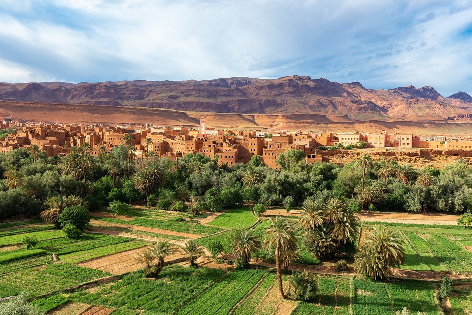 View of a Moroccan village and its surroundings
